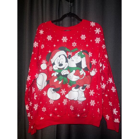 Ugly Christmas Sweater Xmas Sweatshirt Crewneck Size Large Disney - Picture 1 of 3